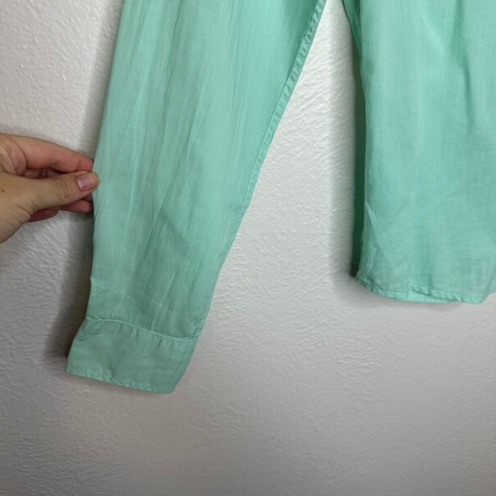 Frank & Eileen Barry Mint Green Cotton Button Up Shirt Womens Small‎ Made in USA - Picture 3 of 7